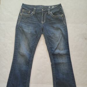 Miss Me Signature Bootcut Jeans‎ Size 30x32 Embellished Pockets